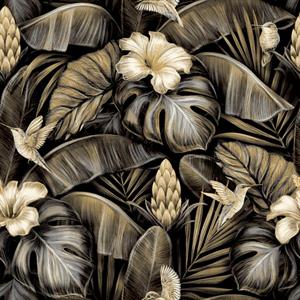 PARATO PERLA PVC/TNT    FLOWERS TAUPE MIS. 0,53X10,05MT