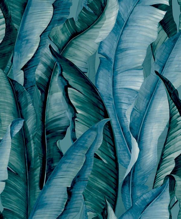 PARATO PERLA PVC/TNT    FOLIAGE TURQUOISE MIS.0,53X10,05MT