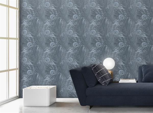 PARATO PERLA PVC/TNT    FOLIAGE AVION BLUE 0,53X10,05MT