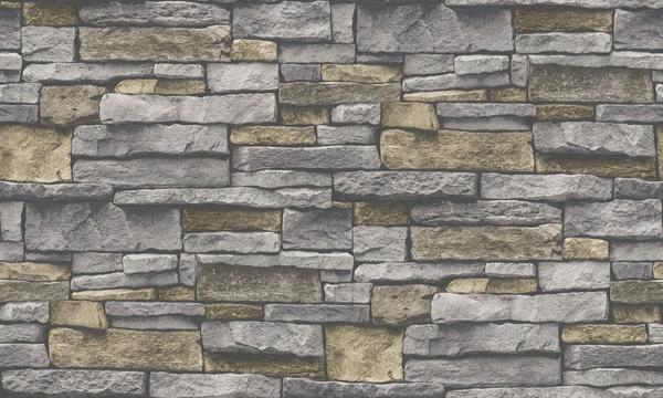 PARATO TERRA DI CASA    PVC/TNT STONES GREY BEIGE 0,53X10,05MT