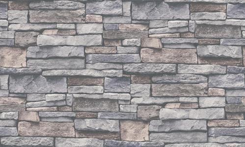 PARATO TERRA DI CASA    PVC/TNT STONES GREY MUD 0,53X10,05MT