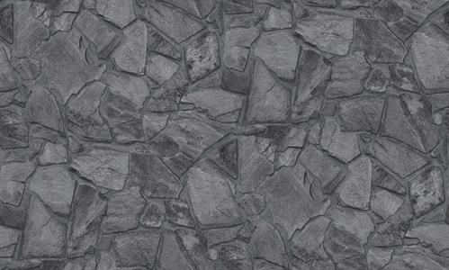 PARATO TERRA DI CASA    PVC/TNT STONES BLACK 0,53X10,05MT