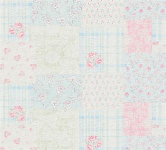PARATO COUNTRY CHARME   PVC/TNT TILES BLUE-P. 0,53X10,05MT