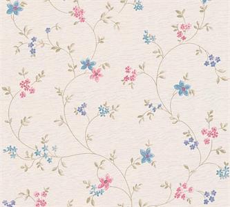 PARATO COUNTRY CHARME   PVC/TNT FLOWERS PINK 0,53X10,05MT