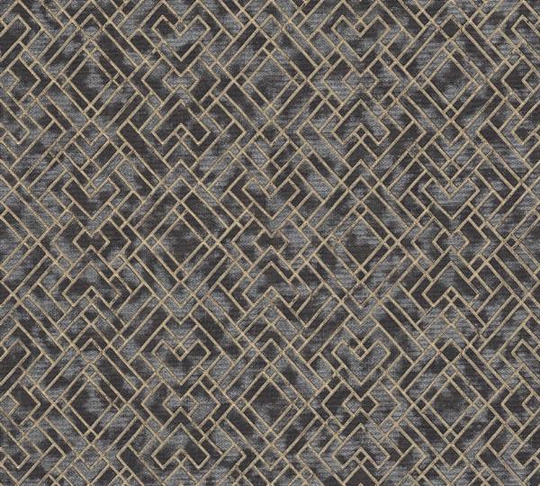 PARATO CITY SHAPES PVC/ TNT GEOM.GOLD BLACK.0,53X10,05MT