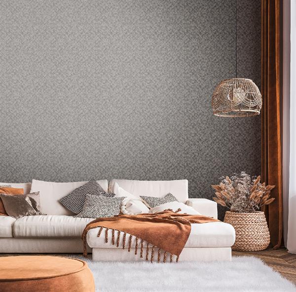 PARATO CITY SHAPES PVC/ TNT GEOM.GOLD BLACK.0,53X10,05MT