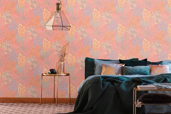 PARATO FUSION PVC/TNT   FLOWERS B.CORAL 0,53X10,05MT