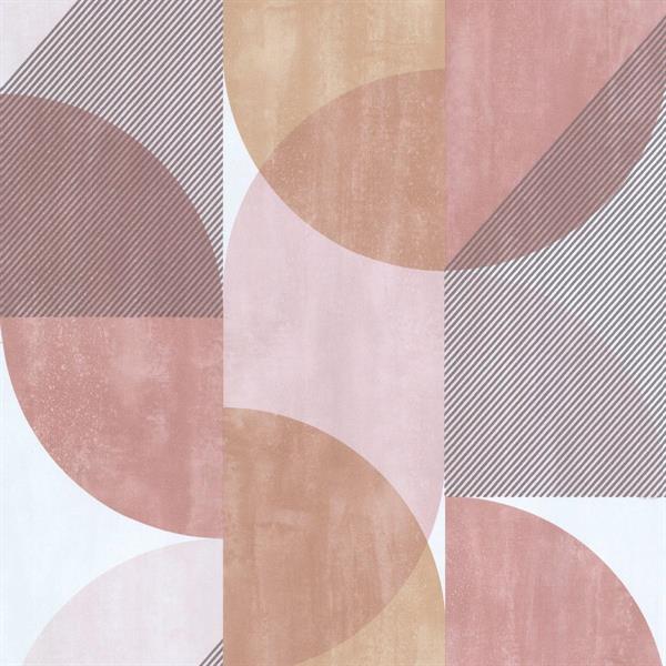 PARATO SEJOURS&C.PVC/   TNT GEOM.RED PINK 0,53X10,05MT