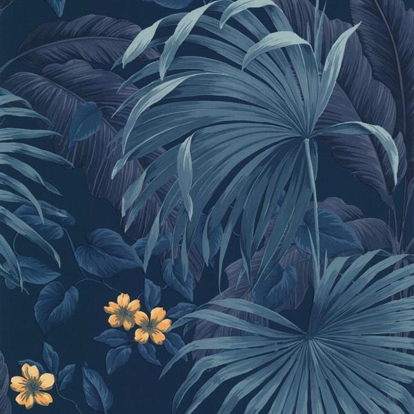 PARATO SEJOURS&C.PVC/   TNT FOLIAGE BLUE/YEL. 0,53X10,05MT