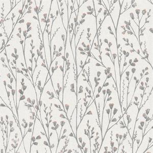 PARATO SEJOURS&C.PVC/   TNT FLOWERS GREY/ORG.0,53X10,05MT