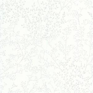 PARATO SEJOURS&C.PVC/   TNT FOLIAGE WHITE 0,53X10,05MT