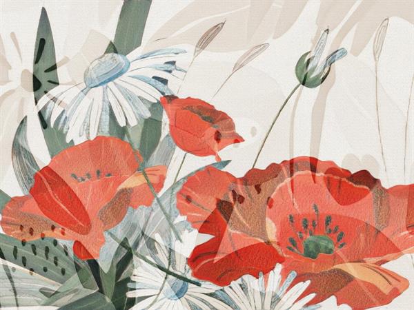 STAMPA DIG. MERAVIGLIA  MATT FLOWERS RED MIS. AL MQ