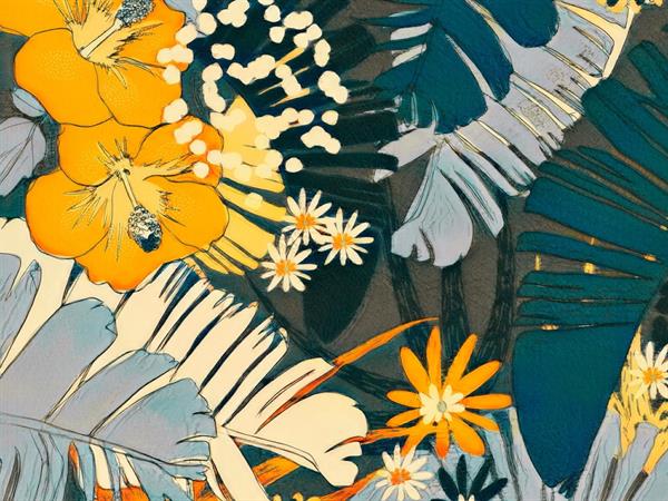 STAMPA DIG. MERAVIGLIA  MATT FLOWERS ORANGE MIS. AL MQ