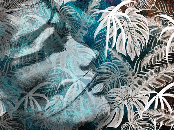 STAMPA DIG. MERAVIGLIA  MATT PALME LIGHT BLUE MIS. AL MQ