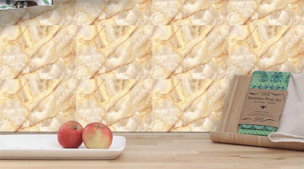 PANNELLO MARMI& IN PVC AUTOESTINGUENTE AMBRATO ONICE 50X46,5CM