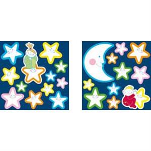 STICKER GLOW-M-SMILIN STARS 2x(31x31 cm)