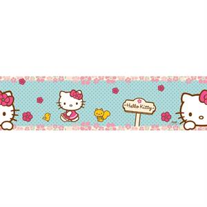 KIDS@HOME BORDO ADESIVO-BAMBINI-HELLO KITTY WOODLAN-5 ml-h.53 cm
