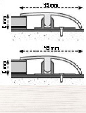 PROFILO DISLIVELLO WHITE WOOD  COMPLETO     (2700x45 mm) sp.8 mm
