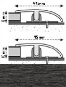 PROFILO DISLIVELLO WOOD LINE DARK COMPLETO  (2700x45 mm) sp.8 mm