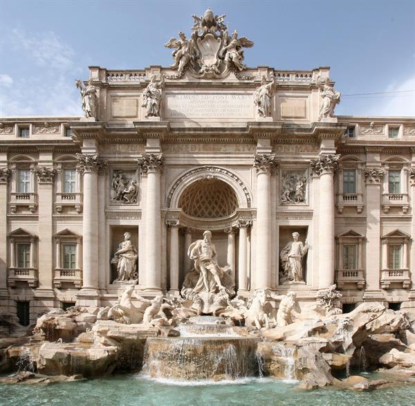 FOTOMURALE ADESIVO IN PVC MIS.100x100 cm FONTANA DI TREVI ROMA