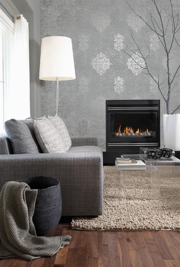 PARATO LUSTRE TNT METAL /DAMASCO SILVER/GREY 0,53X10,05MT