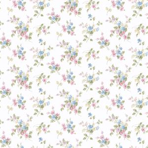PARATO PRETTY PRINTS 24 /VINILE SU TNT FLOWERS BLUE 0,53X10,05 M