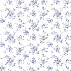 PARATO PRETTY PRINTS 24 /VINILE SU TNT FLOWERS BLUE 0,53X10,05 M