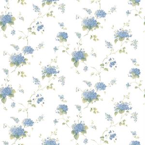 PARATO PRETTY PRINTS 24 /VINILE SU TNT FLOWERS BLUE 0,53X10,05 M