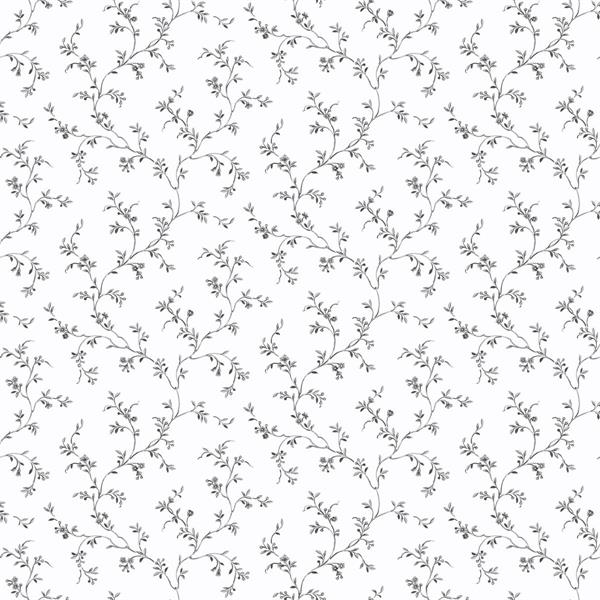 PARATO PRETTY PRINTS 24 /VINILE SU TNT FLOWERS GREY 0,53X10,05 M
