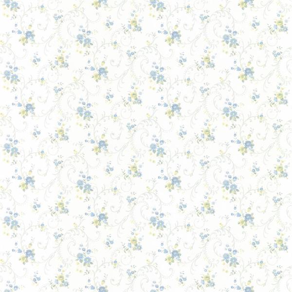 PARATO PRETTY PRINTS 24 /VINILE SU TNT FLOWERS BLUE 0,53X10,05 M