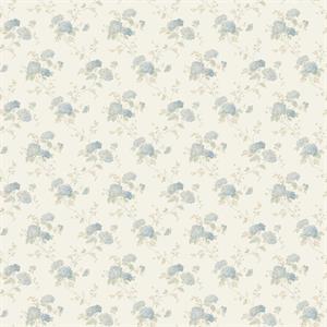 PARATO PRETTY PRINTS 24 /VINILE SU TNT FLOWERS BLUE 0,53X10,05 M