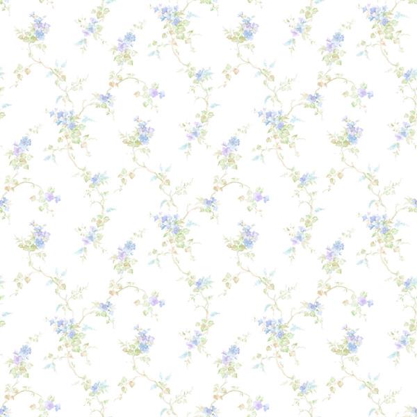 PARATO PRETTY PRINTS 24 /VINILE SU TNT FLOWERS BLUE 0,53X10,05 M