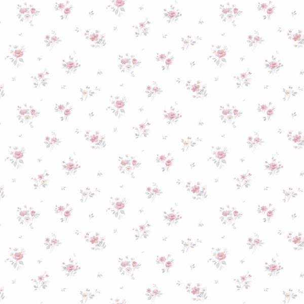 PARATO PRETTY PRINTS 24 /VINILE SU TNT FLOWERS PINK 0,53X10,05 M