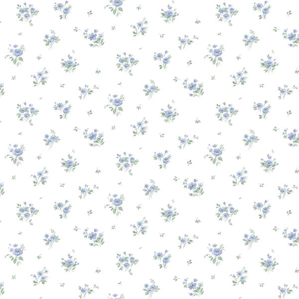 PARATO PRETTY PRINTS 24 /VINILE SU TNT FLOWERS BLUE 0,53X10,05 M