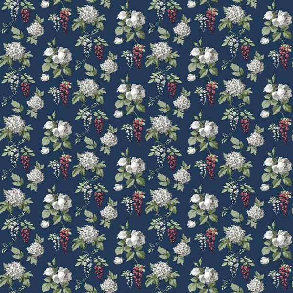 PARATO PRETTY PRINTS 24 /VINILE SU TNT FLOWERS BLUE 0,53X10,05MT