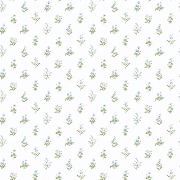 PARATO PRETTY PRINTS 24 /VINILE SU TNT FLOWERS BLUE 0,53X10,05 M