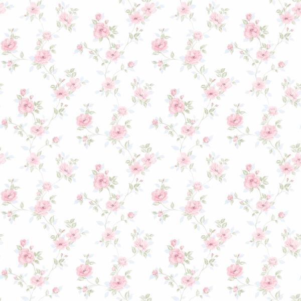 PARATO PRETTY PRINTS 24 /VINILE SU TNT FLOWERS PINK 0,53X10,05 M