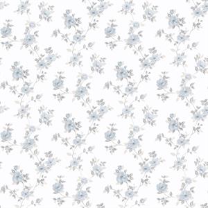 PARATO PRETTY PRINTS 24 /VINILE SU TNT FLOWERS BLUE 0,53X10,05 M