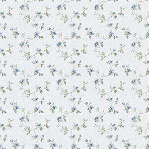 PARATO PRETTY PRINTS 24 /VINILE SU TNT FLOWERS BLUE 0,53X10,05 M