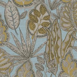 PARATO TROPICALIA PVC   /TNT FOLIAGE BLUE 0,53X10,05MT