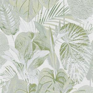 PARATO TROPICALIA PVC   /TNT FOLIAGE GREEN 0,53X10,05MT
