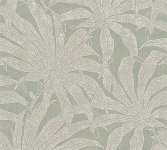 PARATO TROPICALIA PVC   /TNT FOLIAGE GREEN 0,53X10,05MT