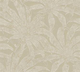 PARATO TROPICALIA PVC   /TNT FOLIAGE FANGO 0,53X10,05 MT