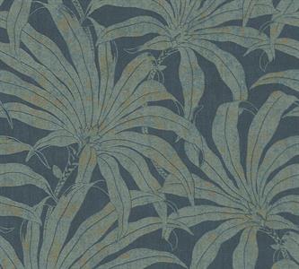 PARATO TROPICALIA PVC   /TNT FOLIAGE BLUE 0,53X10,05MT