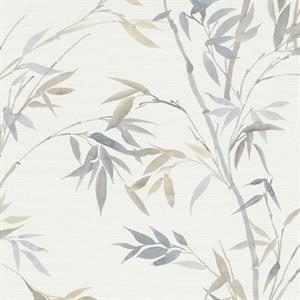 PARATO TROPICALIA PVC   /TNT FOLIAGE WHITE 0,53X10,05MT