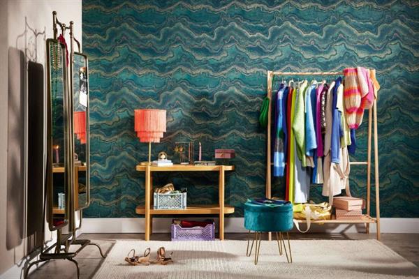 PARATO HOMECOMING PVC   /TNT DESIGN BLUE 0,53X10,05MT