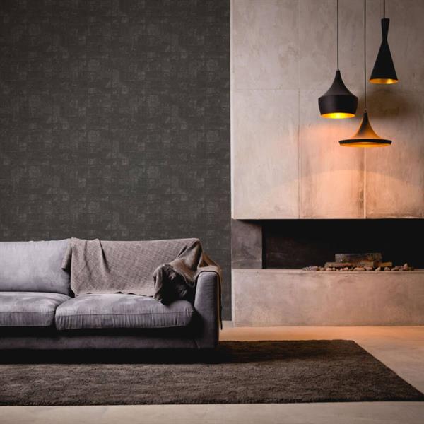 PARATO HOMECOMING PVC   /TNT DESIGN BLACK 0,53X10,05MT