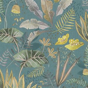PARATO FLORAL FUSION PVC/TNT FOLIAGE GREEN 0,53X10,05MT