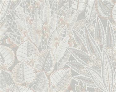 PARATO FLORAL FUSION PVC/TNT FOLIAGE TAUPE 0,53X10,05MT
