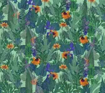 STAMPA HERBARIUM ECODECO/FLOWERS GREEN MIS.3,18X2,80H MT